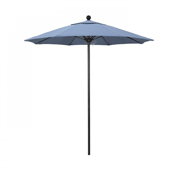 California Umbrella 7.5' Black Aluminum Market Patio Umbrella, Sunbrella Air Blue 194061334348 - main